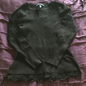 WHBM Lace Trimmed Sweater